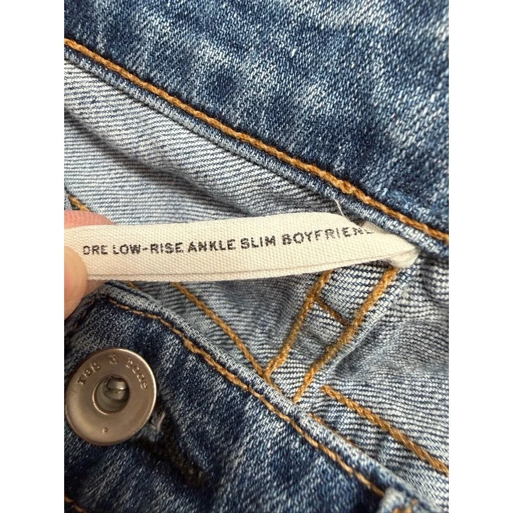 Rag & Bone Dre Low Rise Ankle Slim Boyfriend Jeans Cln Marie Size 26